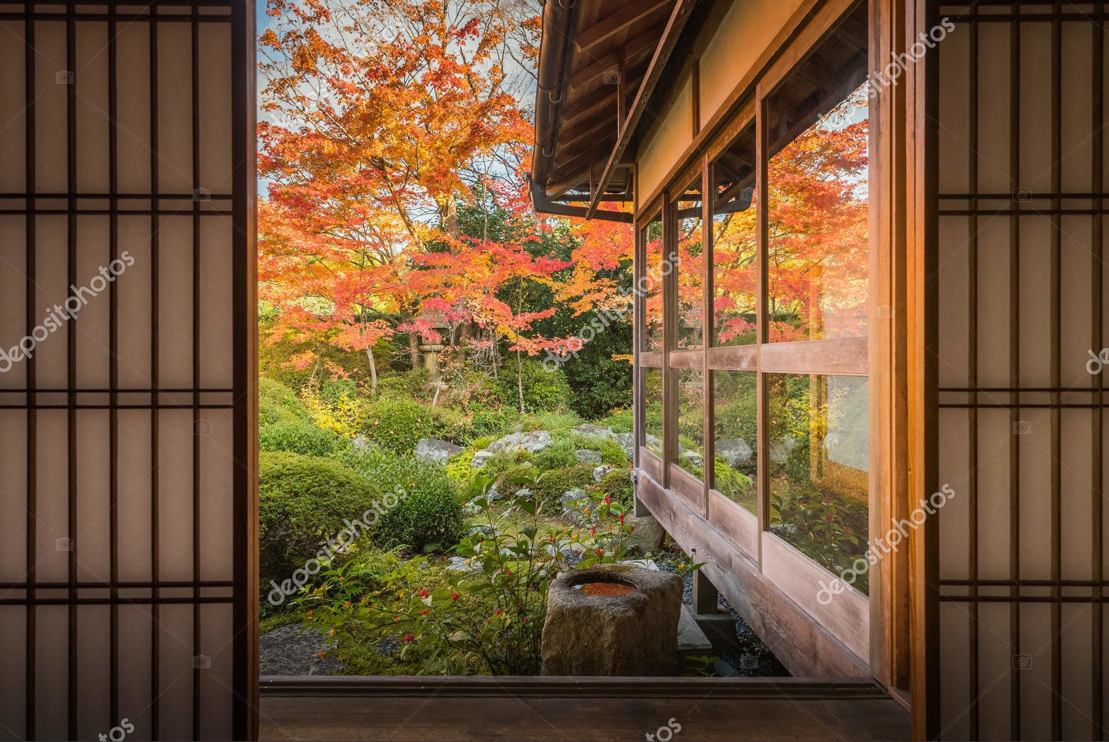 Храм в Киото, осень