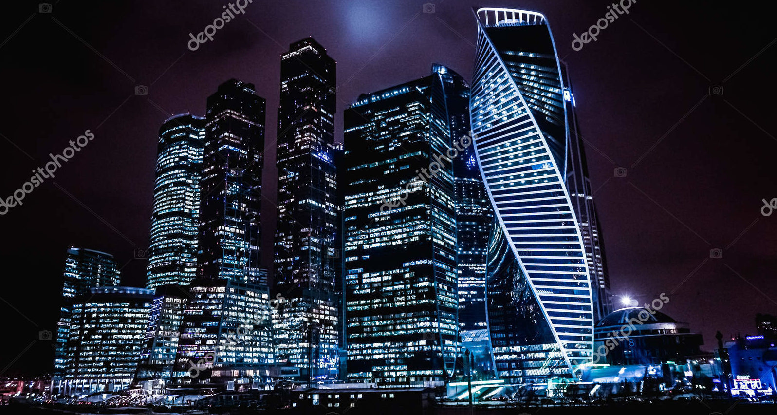 Москва Сити ночью