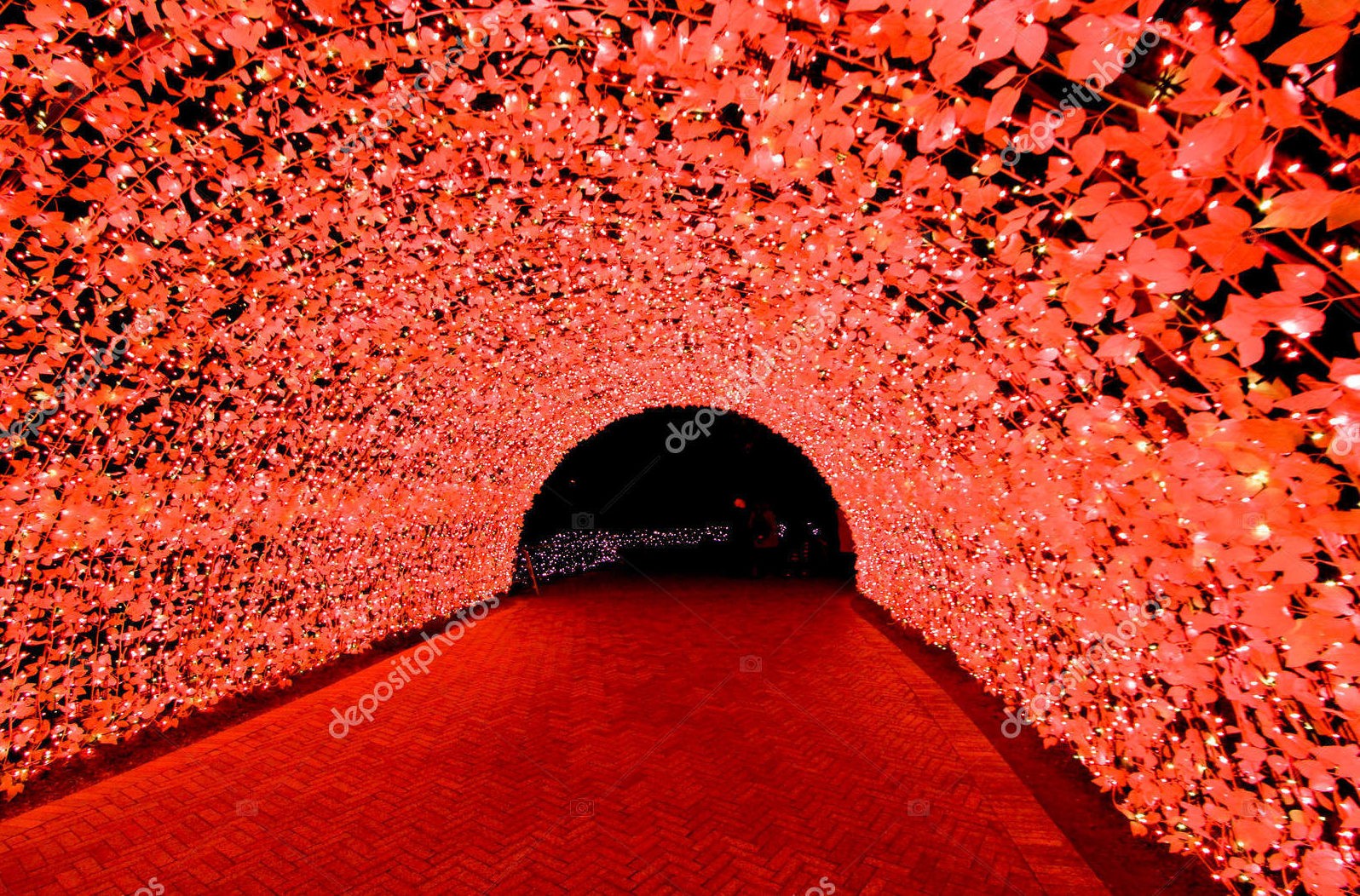 Туннель света, Япония, красный