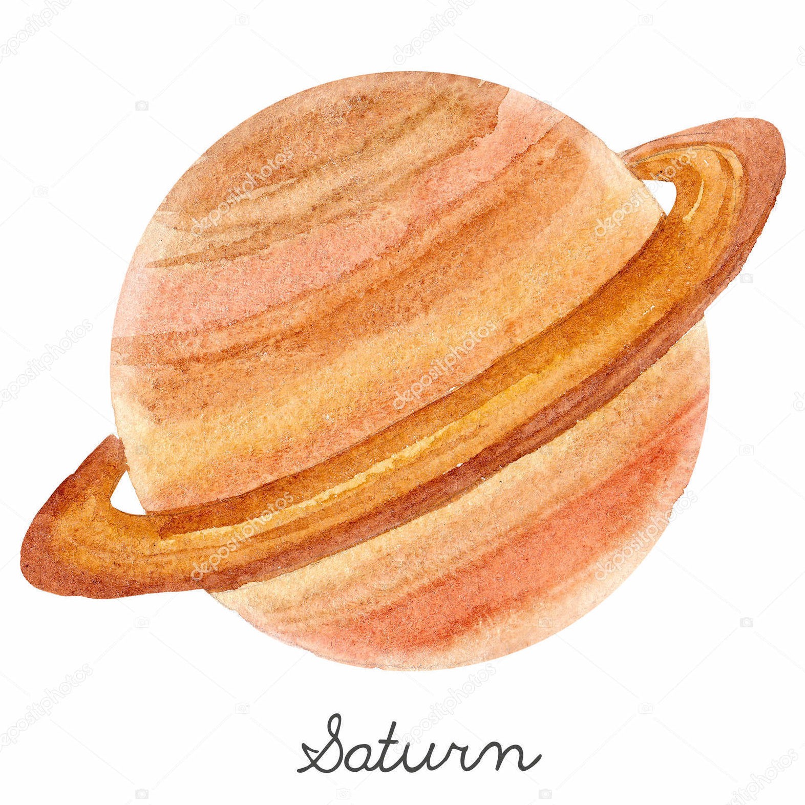 Сатурн, акварель