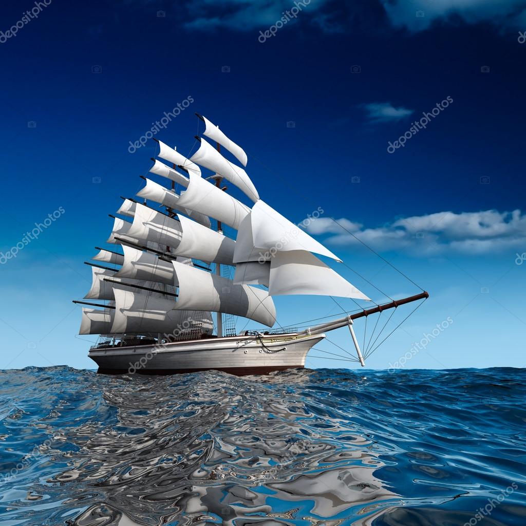 Парусное судно в море